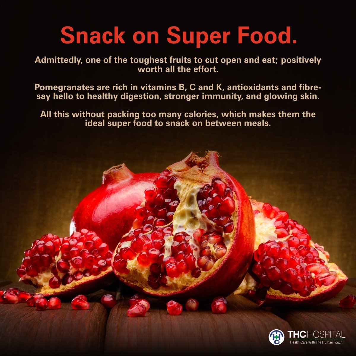 Follow @thchospital for more on #health and #wellbeing. Tag someone who’ll like this!
#THCcares 
thanehealthcare.com
 #Snack #SuperFood #Admittedly #fruits #eat #effort #Pomegranates #rich #vitaminsB  #antioxidants #fibre #healthydigestion #strongerimmunity #glowingskin