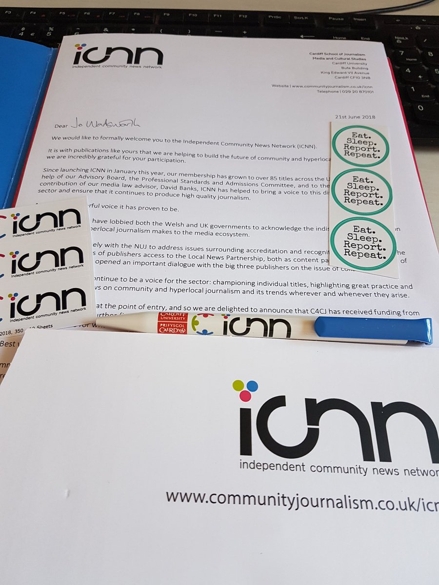 BrightonNewsJo's tweet photo. Ooh just got our @ICNNUK welcome pack - complete with free pen and stickers! #eatsleepreportrepeat https://t.co/oW13ISg4CQ