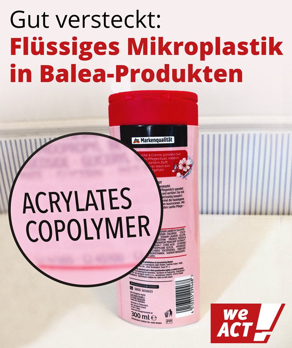 campact's tweet photo. 🔎 Einfacher als danach zu suchen: DM soll #Mikroplastik endlich aus ihren Produkten entfernen! Unterzeichne jetzt die WeAct-Petition: https://t.co/zFZSmE6vwS https://t.co/iM6lXpGSJg