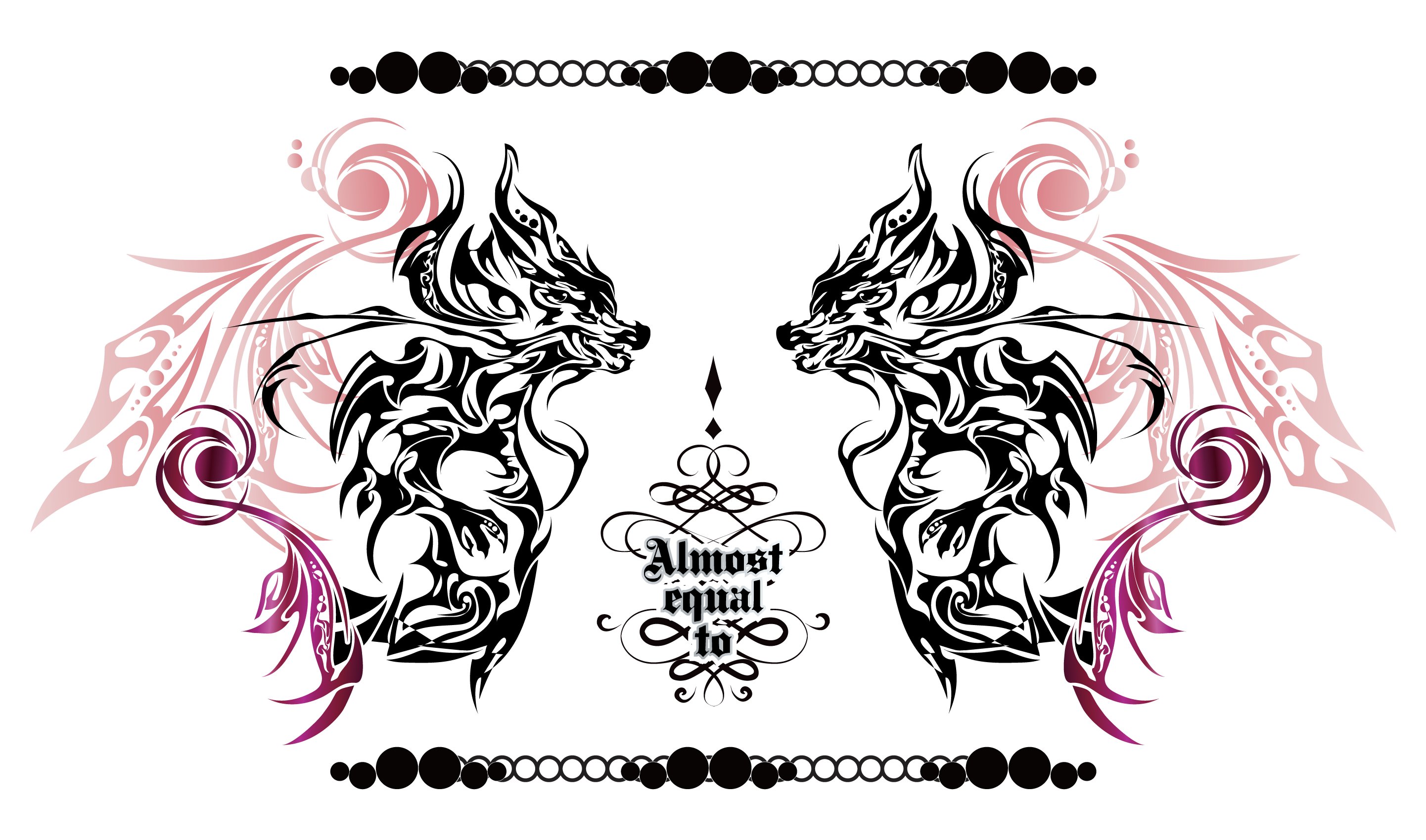 Nao Run トライバル デザイナー イラスト 絵描きさんと繫がりたい デザイン アート オリジナル ロゴ 創作 ドラゴン かっこいい 黒 Almost Equal To ほぼ等しい 匹敵する T Co B9gnmfqhhg Twitter