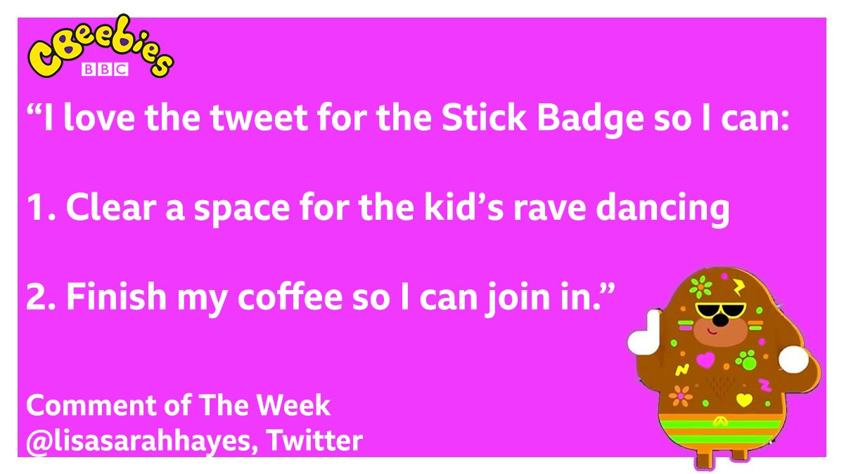 CBeebiesHQ's tweet image. Our Comment of the Week is sure to stick with you today! 🤣

🌱🌱🌱🌱🌱🌱🌱🌱cky 🌱🌱

@HEYDUGGEE

#CBeebiesCoTW

#CBeebiesEarworm