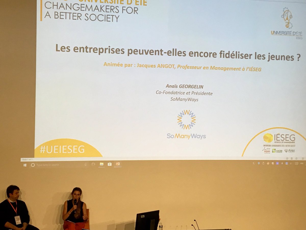 Les entreprises peuvent-elles encore #fidéliser les jeunes ? Comment s’adapter à un monde du travail mouvant? On se pose la question avec #AnaïsGeorgelin @SMWorg 
#UEIESEG #TrouverSaPlace #EngagerSesCollaborateurs