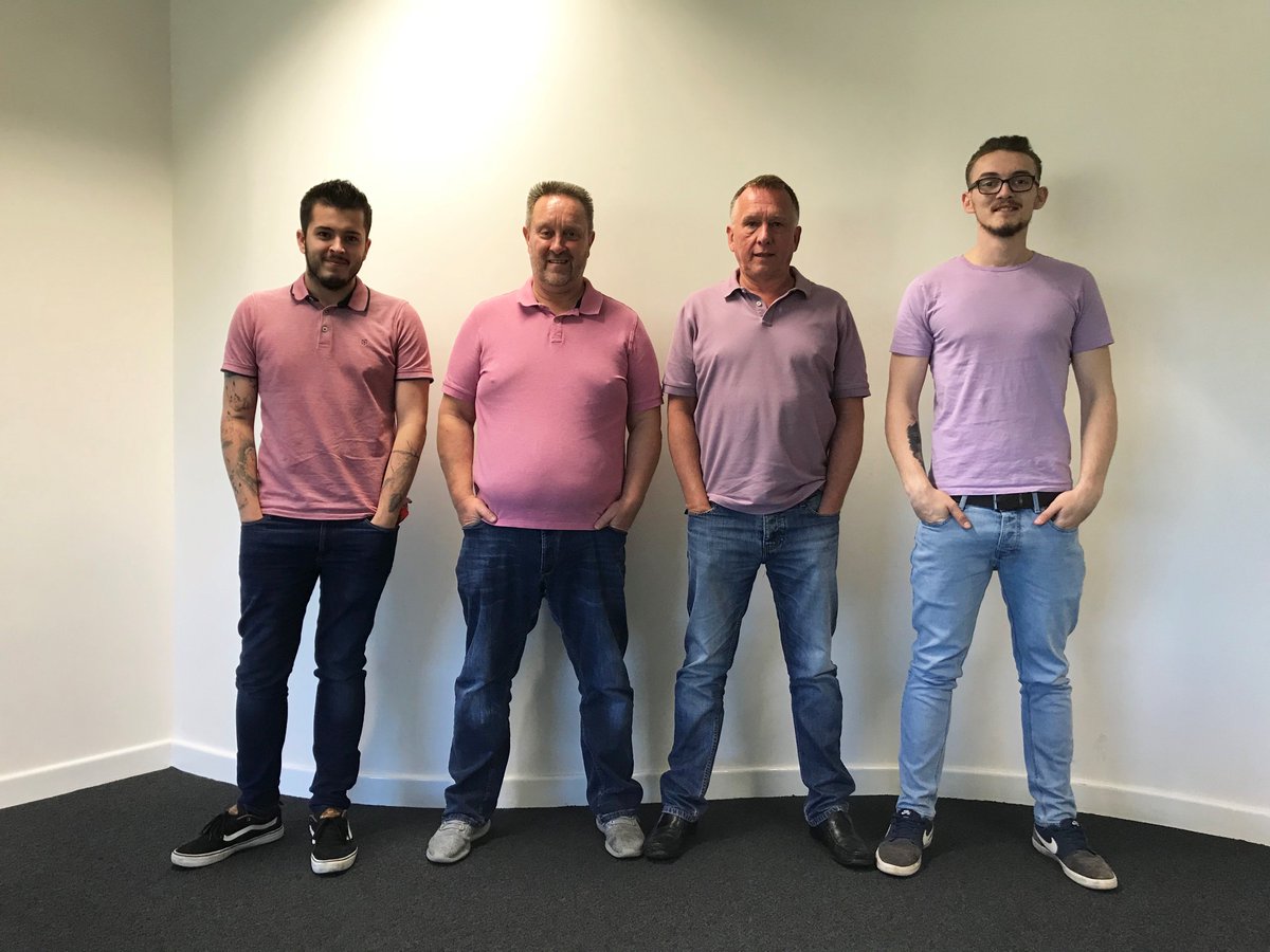 LifeatLeadTech's tweet image. It's like a Dulux colour chart in here today. #50shadesoffuschia #lifeatleadtech #duluxcolourmatch #dulux #pink #workuniforms #leadtech #twinning #worktwins #quadruplets #workplace #whereiwork #digitalmarketing #digital #yorkshire #leeds