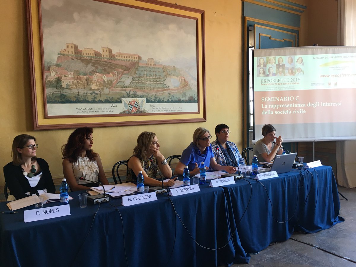 La rappresentanza degli interessi della società civile: è possibile la partecipazione diretta dei cittadini? Quale dialogo con le organizzazioni ed enti a questo preposti? Ne parla a #ExpoElette2018 un tavolo di relatrici dalle competenze multidisciplinari