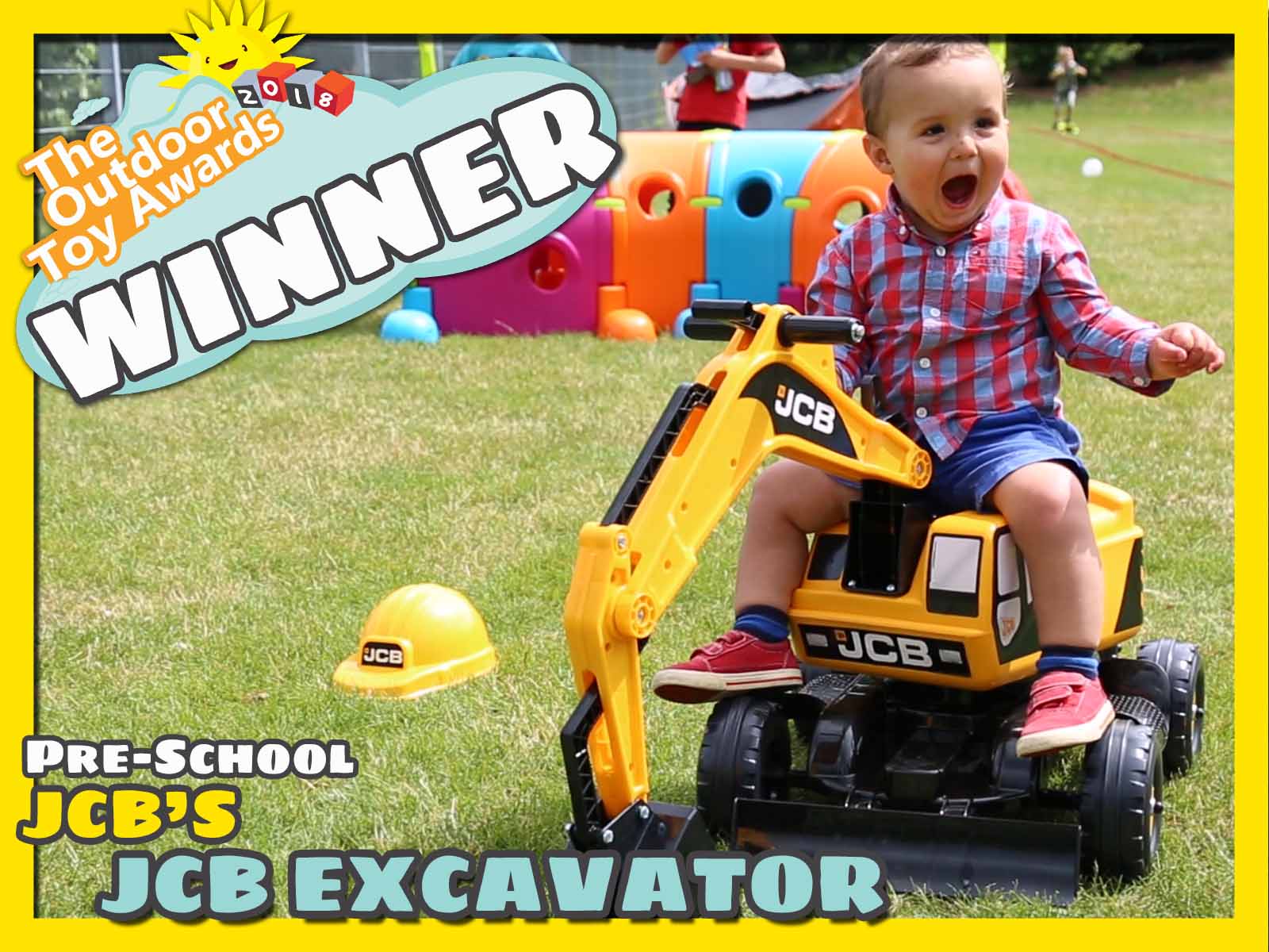 jcb constructor excavator and helmet