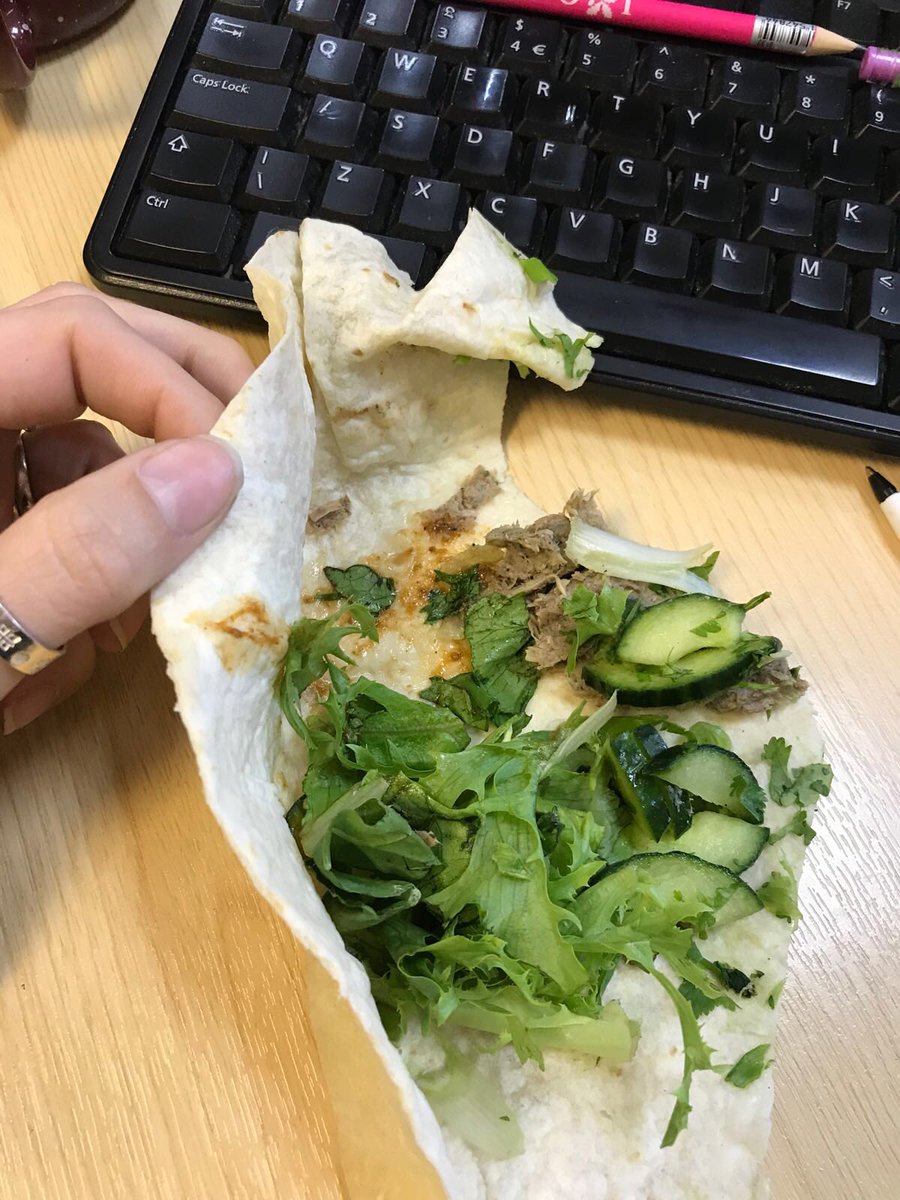 MrsLouR's tweet photo. @sainsburys disappointed with no meal deal on wrap then discover the smallest amount of duck! Paid £2.30. #neveragain #missingduck https://t.co/mU2hUyZA0v