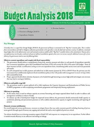 IEAKenya's tweet photo. @IEAKenya #BudgetAnalysis2018 focuses on big ticket expenditure items, how the overall budget will be financed and alludes to the effect of the foregoing on the “big four” economic plan that will be pursued by the government from 2018-2022. Link https://t.co/8AUqmuk8kQ @IEAKwame https://t.co/B6rFMNY2zv