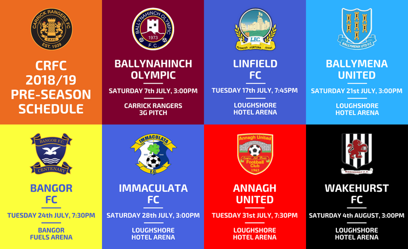 🗓 PRE-SEASON | It's just over 2 weeks until our first pre-season game. Here's our full schedule in preparation for the 2018/19 campaign.

carrickrangers.co.uk/newsdetail.asp…