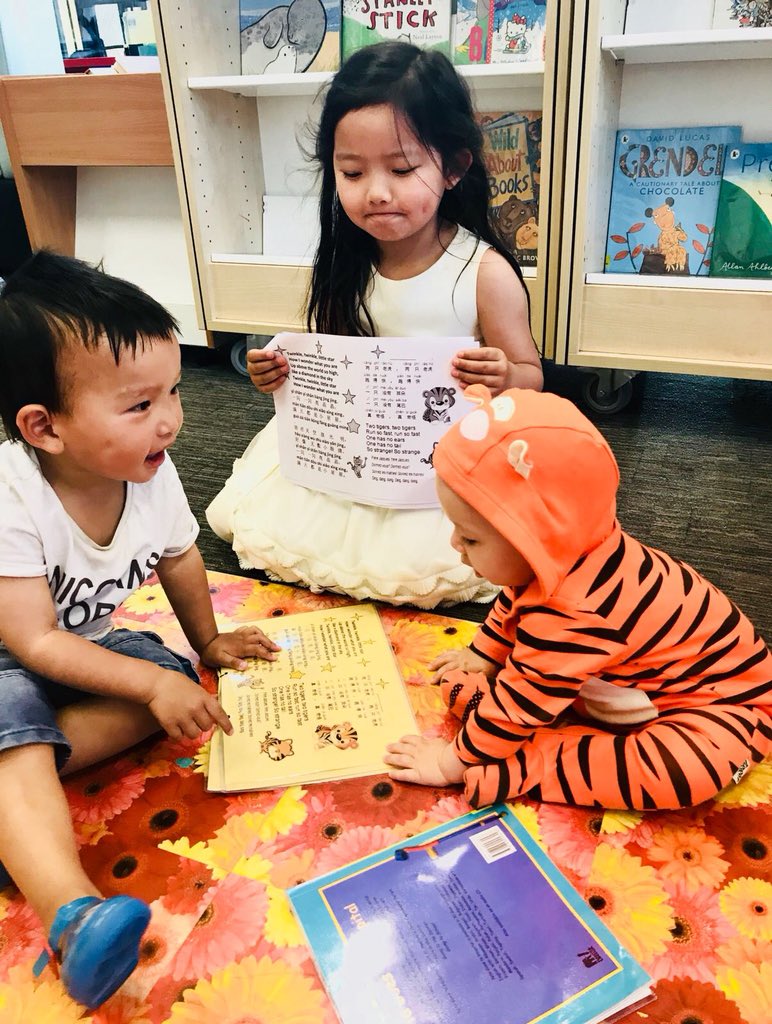 GreenwichLibs's tweet photo. We happened to have a “real” tiger 🐯 in our midst at Mandarin Baby Rhyme Time today at #woolwichlibrary! He sang ‘Two Tigers’ with us 😊. @GreenwichCF18 @LDNLibraries #loveyourlibrary #freefamilyfun https://t.co/zKVhRvc9O1