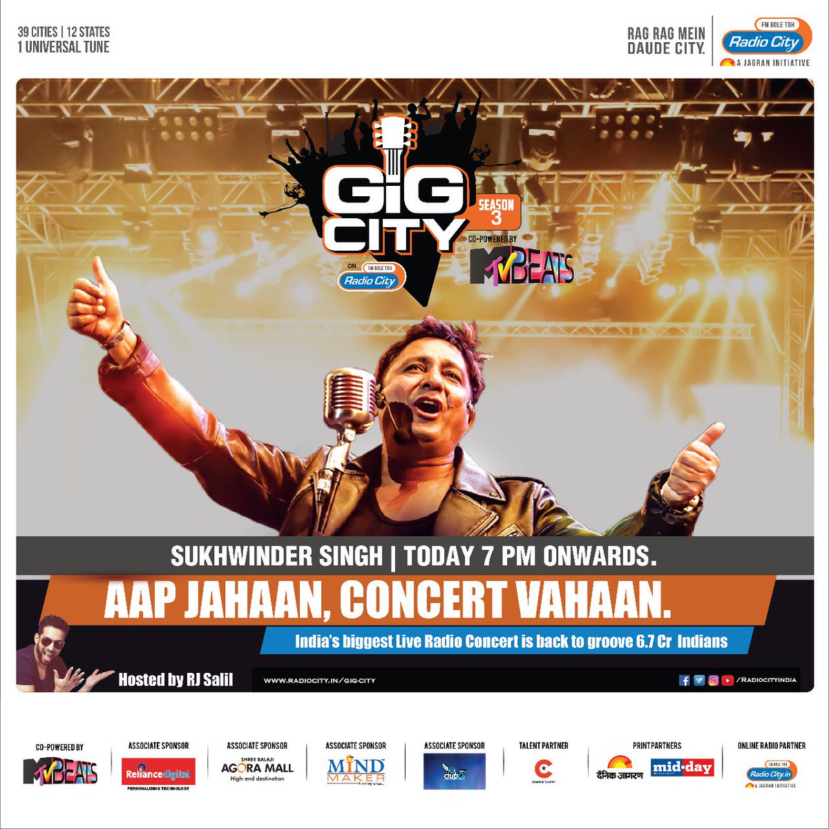 Sukhi Pahji takes over #GigCity3 mike and your bucket list to listen @sukhimusic live ends today! Find your nearest radio device and tune into @radiocityindia Now! @canvas_talent @mtvbeats