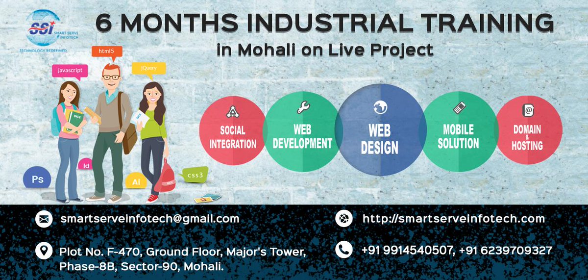 smartserveinfo's tweet photo. Smart  Serve Infotech provide 6 weeks &amp; 6 months #industrial #training to  #students. The #technologies for industrial training are PHP, IOS, JAVA,  #Wordpress, Android development, Autocad &amp; SEO. For any information  call us +916239709327, +919914540507 . https://t.co/eLgqNi9xdc https://t.co/YCroYuCT5S