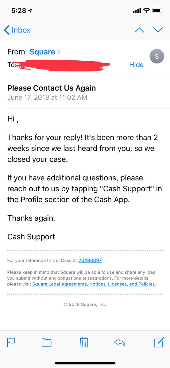 SquareCashSucks's tweet photo. @Im_SoAuthntik @CashSupport 2 days later they say it’s been 2 weeks... https://t.co/BEYVKw3U9X