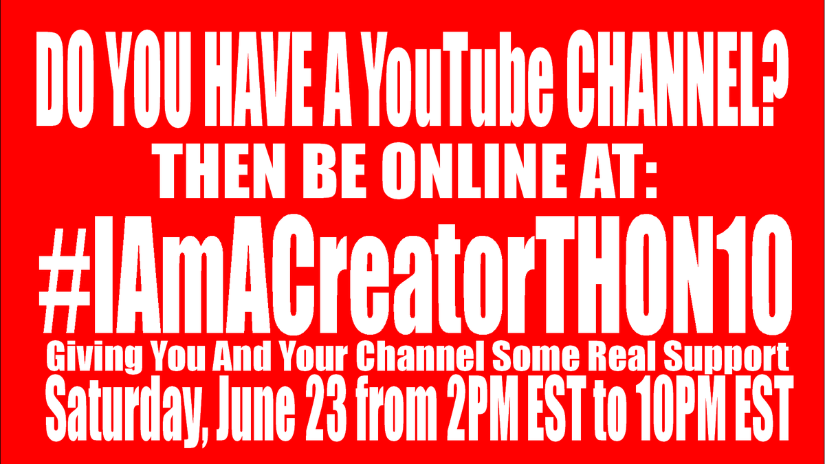 Geekgirlfinds's tweet photo. I love this community! Don't forget #IAmACreatorThon10 tomorrow 2pm-10pm eastern time. Come network and meet other creators and help your channel grow! #IAmACreator #AwesomeSauce #AllThingsPositive #YouTubersSupportingYouTubers https://t.co/wiCSD3DYEs @evryonesacritic https://t.co/fZ9jNb3H54