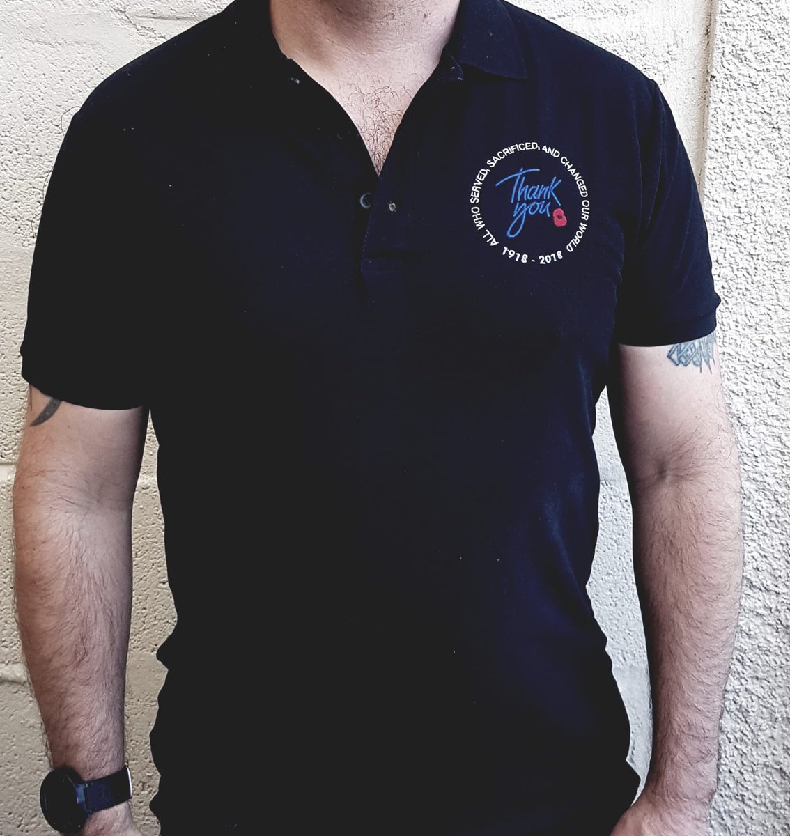 Excellent work getting our #ThankYou100 Tshits made at #libertyprintinguk Thanks rob. #EveryoneRemembered