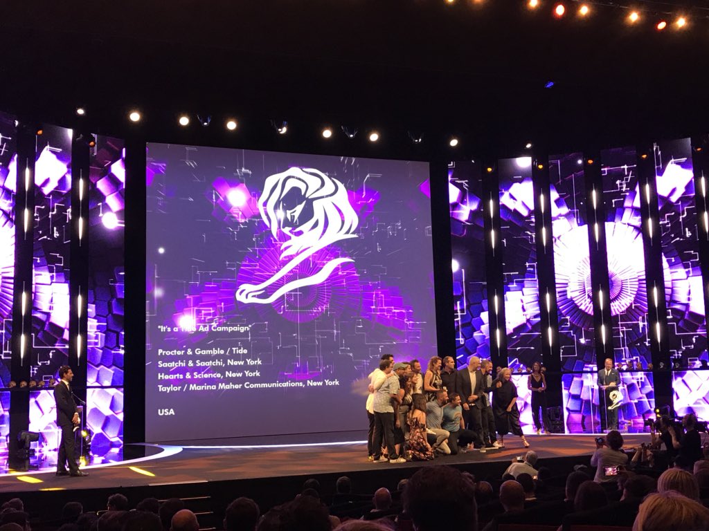 Huge applause for Saatchi NY as “It’s a Tide Ad” wins a Titanium Lion. #CannesLions