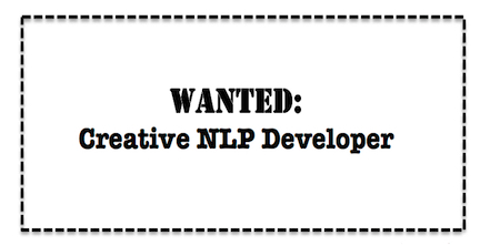 AiCharisma's tweet photo. We're looking for a Creative NLP Developer to join our team applying AI to storytelling for some upcoming projects. For details see https://t.co/AN0K96HxlX
Pls RT to spread the word. #storytelling #AI #machinelearning #conversationalAI #NLProc https://t.co/oWZHgyqncy