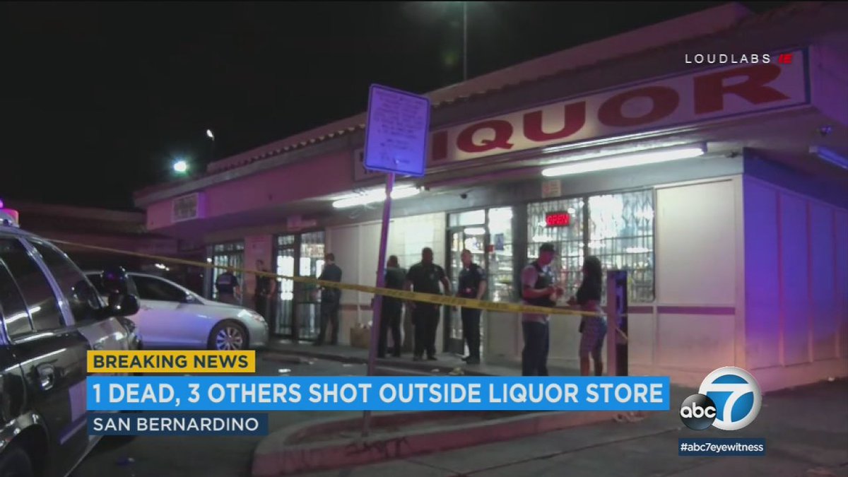 ABC7's tweet photo. 1 dead, 3 wounded in San Bernardino liquor store shooting https://t.co/qJH3e1xfP8 https://t.co/BmH3VCf0yo