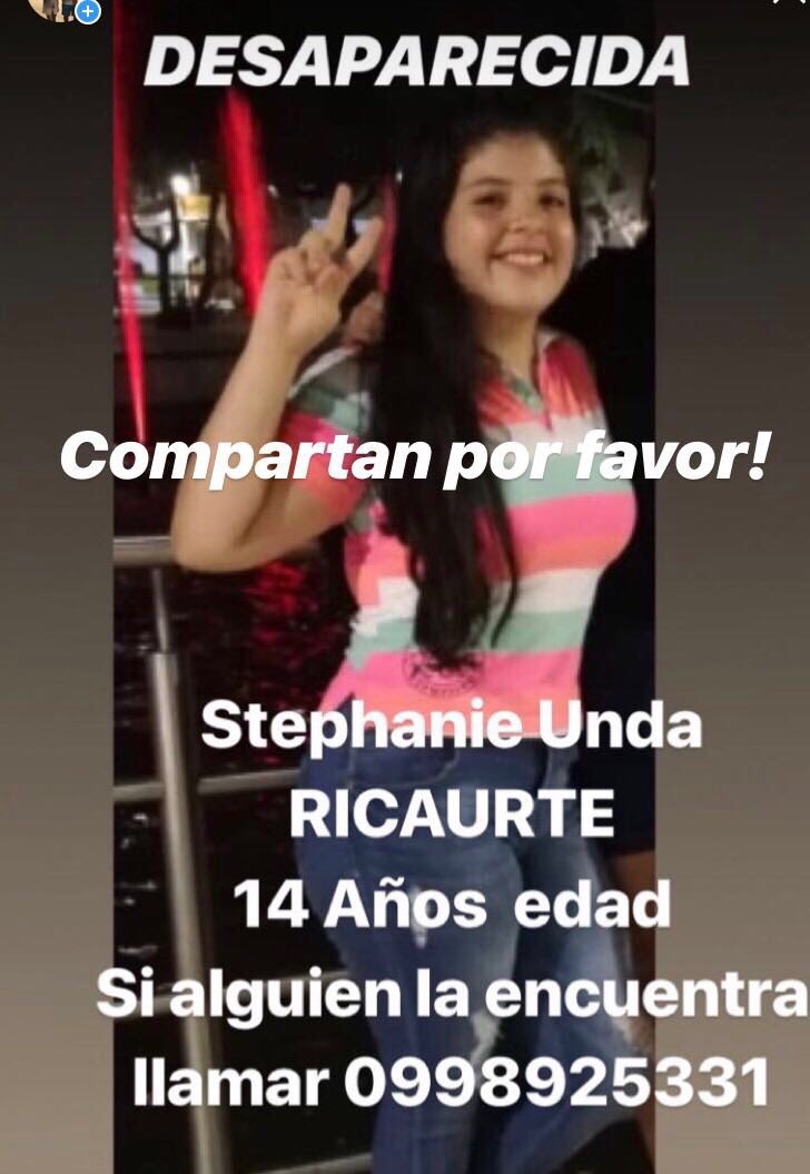 belimoli's tweet image. Desaparecida @biancasalame @comunidadgye @ajungbluth @MaCecilia_L salio de su casa ayer caminando y no llego a su destino