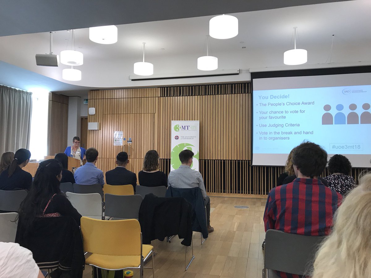 jamesowers's tweet photo. Just about to witness @SorchaGilroy smash the 3 minute thesis final. #goSorcha! #DataScience @InfAtEd @EdiDataScience #uoe3mt18 https://t.co/YqJ0pinVI3