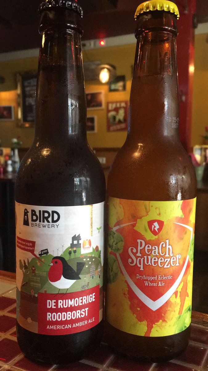 De nieuwe bieren van deze week: 
▶️ de Rumoerige Roodborst van Bird Brewery is een frisse, robijnrode, fruitige American Amber Ale.
▶️ @RockCityBeers’ Peach Squeezer is een frisse, zomerse Wheat Ale met de romigheid van een milkshake en de smaak van een juicy IPA. 🍑

Cheers!