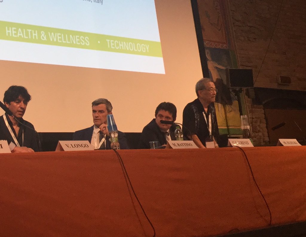 RobertoVjlla's tweet photo. Makoto Suzuki, director of Okinawa research center for longevity science, shares his view on the "elisir of long life" at #InnovAging in #Ancona. Moderator Giancarlo Laurenzi @CorriereAdriati and Fabrizio Renzi #ibm #ResearchAndBusines #AI #startup @issnaf https://t.co/mWdfiLthh3