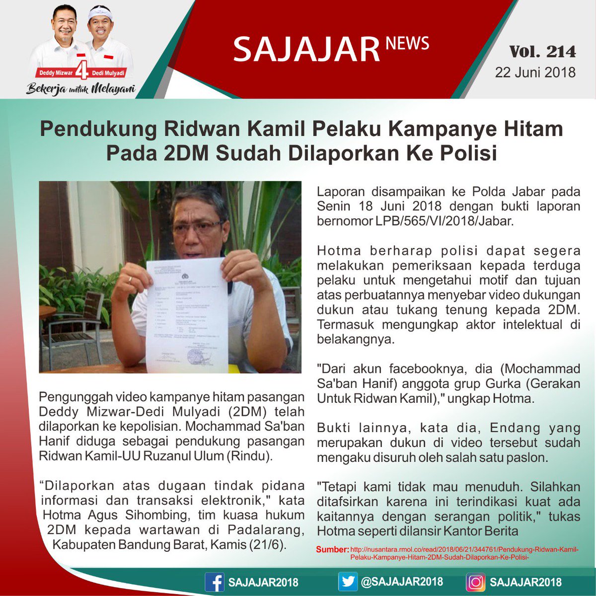 Kampanye aja udah ga jujur, gimana pas ngejabat nanti, rakyat jamgan mau di bodohi😇
#StopKampanyeHitam cc <a href="/ridwankamil/">Ridwan Kamil</a> <a href="/uuruzhan/">Uu Ruzhanul Ulum</a>
