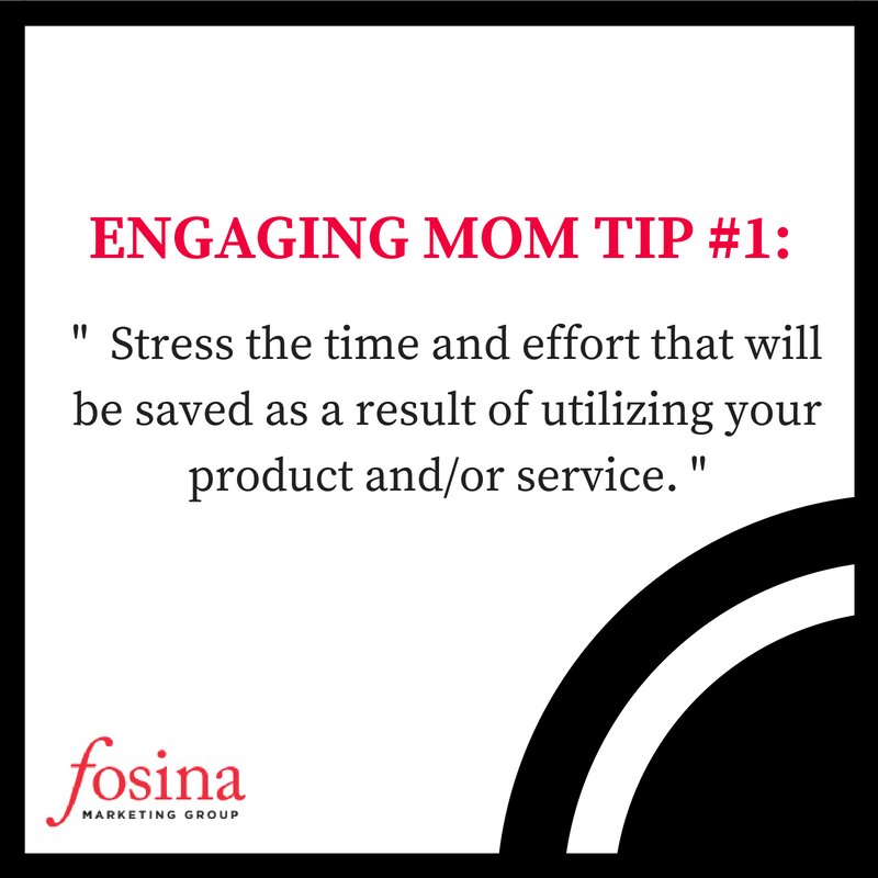 FosinaMarketing's tweet photo. TIP 1: Moms need help. They don't have a lot of free time. If you want to engage with Moms in a relevant manner; Stress the time and effort that will be saved as a result of utilizing your product and/or service. #ThinkBeyondTheBox https://t.co/GzlcxTujfC