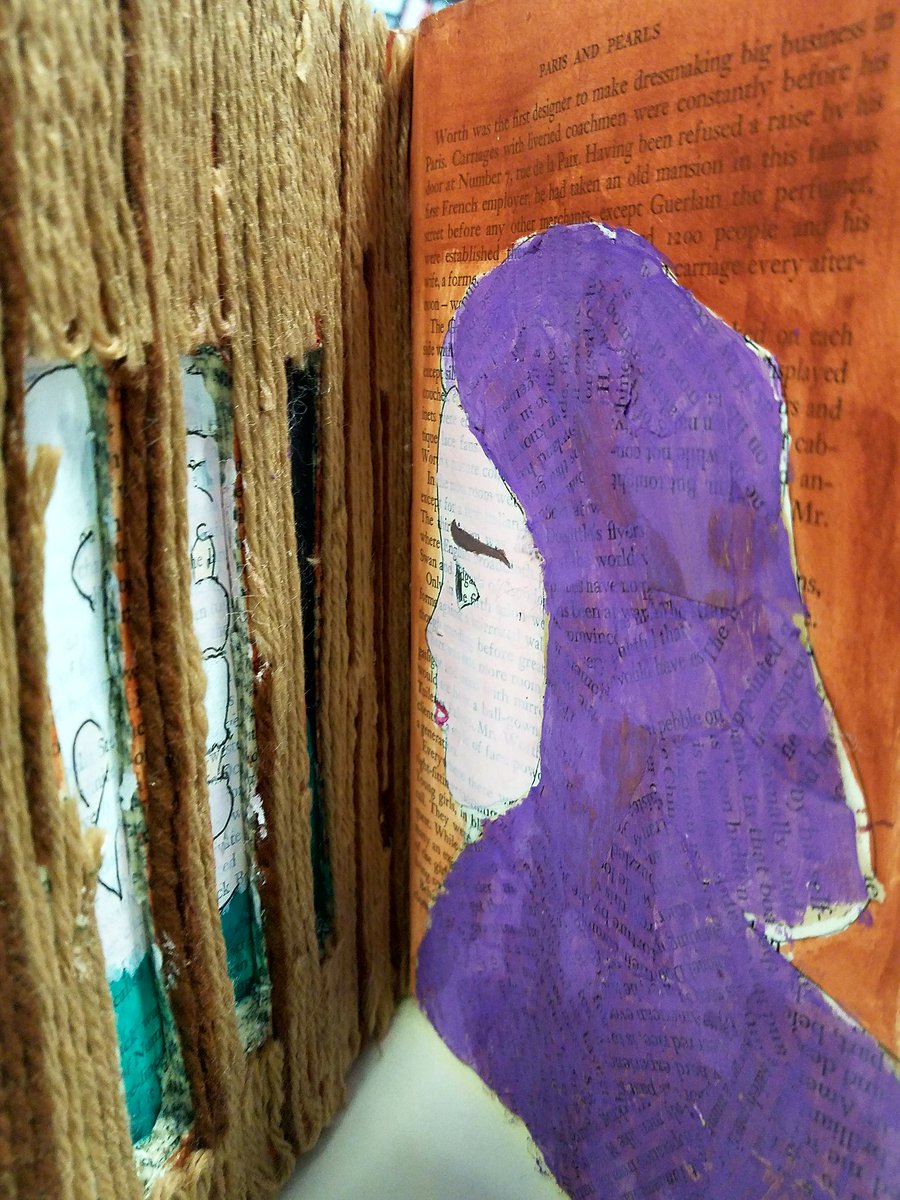warehamhsART's tweet photo. One altered book project from Art 3 #finalproject #tellmeastory #repurpose https://t.co/bMempIzTww
