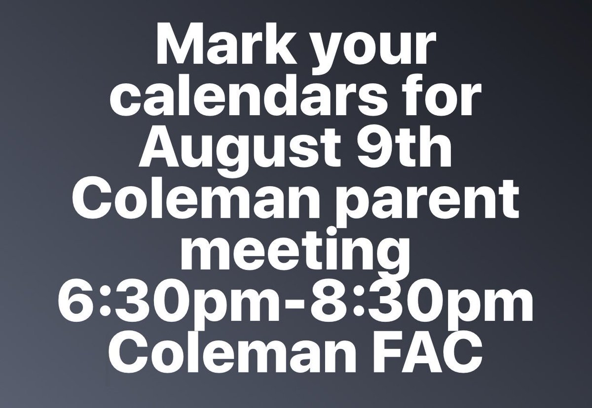 Coleman_Chiefs's tweet photo. Attention parents...hear the Coleman vision, tour the school, meet with your specialty groups (ie football etc)...we are getting excited. https://t.co/x63dHKLB65