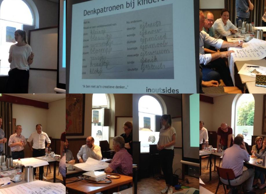 Workshop #CreatiefDenken van <a href="/HannekeGeurts/">Hanneke Geurts</a> bij <a href="/Toptalent_45P/">TopTalent_45Plus</a>. Op een leuke manier werden thema’s aan elkaar geknoopt en vanuit soms bizarre standpunten bekeken. Van Trump tot Donald Duck en de Mafia. Hoe zouden zij het oplossen?