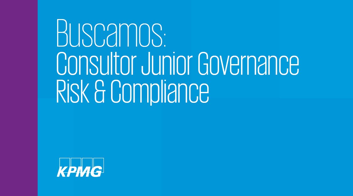 KPMG_ES's tweet photo. ¡Participa en interesantes proyectos en el ámbito de GRC! Buscamos un Consultor Junior Governance Risk &amp; Compliance 
Inscríbete aquí: https://t.co/FLvqjxgxn9 
#empleo #empleoES https://t.co/Z4tXuysJue