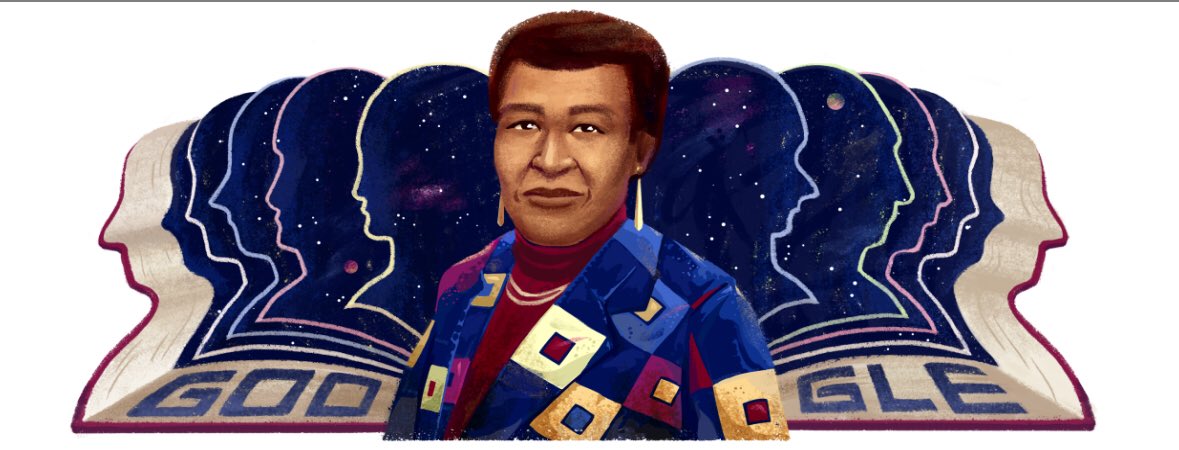 OctaviaEButler's tweet photo. It’s Octavia’s birthday and we’re thrilled to share this moment with all of you! We launched this Google Doodle today #BecauseOfOctavia and her fans. How has #OctaviaButler influenced you? https://t.co/NrFRRIPZZJ