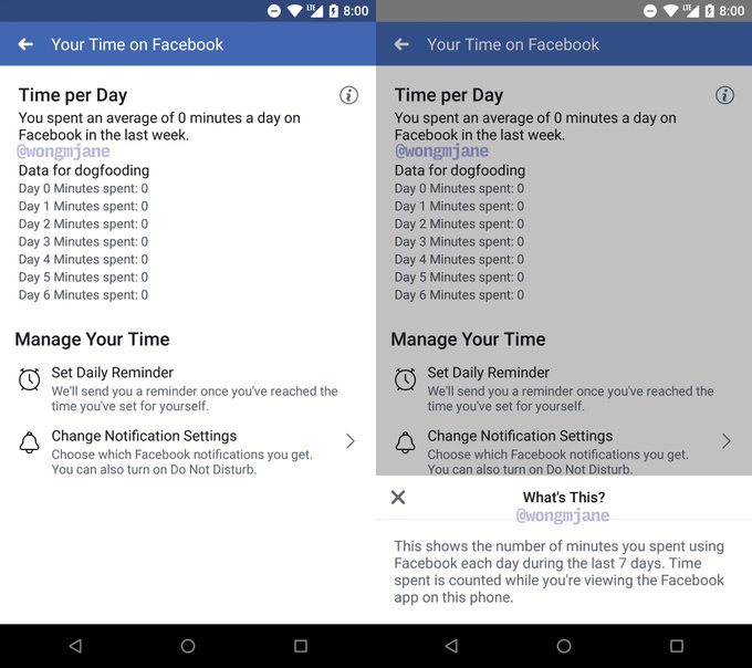 Facebook per day screenshot
