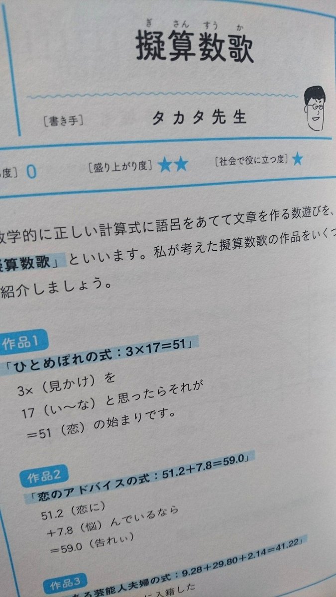 天野慶 ご予約受付中 横山明日希さん Asunokibouも参加されている 笑う数学 Kadokawa 7人の数学大好きなお兄さんたちが 代わる代わる この話もおもしろいんだよー この数式もいいんだよー って100の話をしてくれる感じで 読みやすく 天野慶 ご予約受付中 横山明日希さん Asunokibouも参加されている 笑う数学 Kadokawa 7人の数学大好きなお兄さんたちが 代わる代わる この話もおもしろいんだよー この数式もいいんだよー って100の話をしてくれる感じで 読みやすく