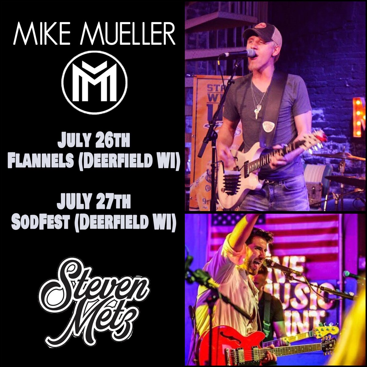 muellertime100's tweet photo. Been waiting to share this one for  forever! My bro @stevenmetzmusic is coming back with me to cheesehead land to do a couple shows! Y’all get ready to party! 🙌🏻🎸🕺🏼 #tourlife #sconnie #sodfest #smalltownthrowdown https://t.co/uoNi0Llxng