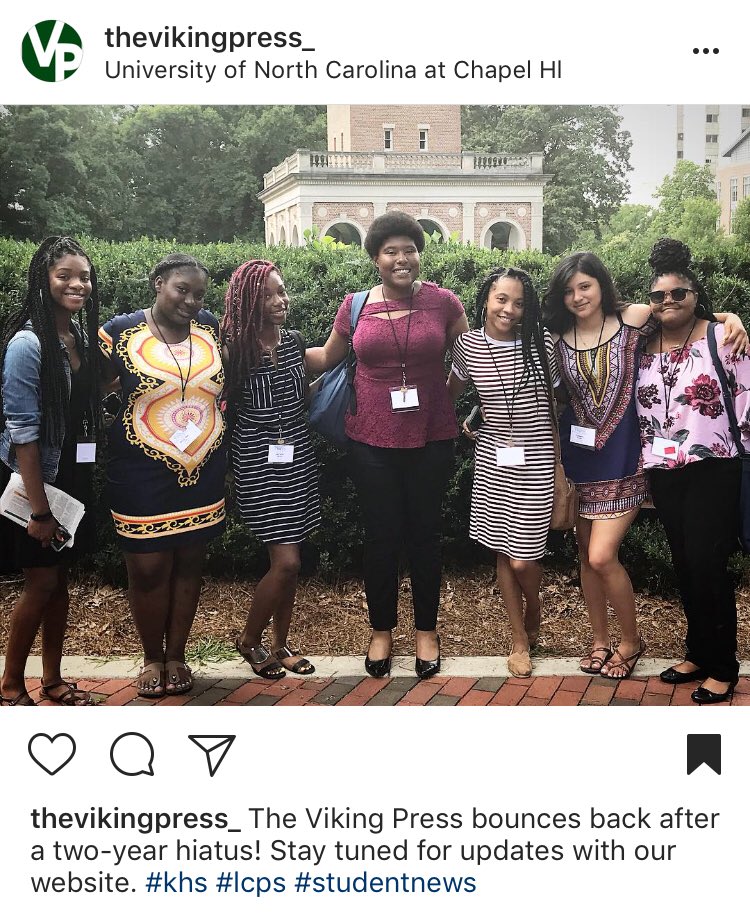 Mrs_Fourre's tweet photo. The Viking Press spent this week at the North Carolina Scholastic Media Institute at UNC- Chapel Hill. Follow the stories on Twitter and Instagram. Website coming soon. https://t.co/37MuXhPRXS