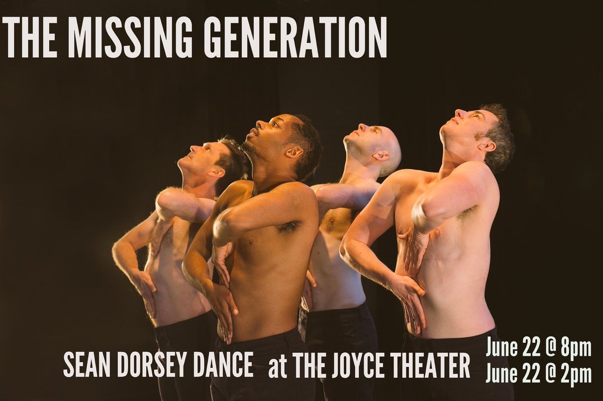 SeanDorseyDance's tweet photo. THIS WEEKEND at @TheJoyceTheater! @SeanDorseyDance’s #TheMissingGeneration — a love letter to #LGBTQ longtime survivors of the early #AIDS epidemic.
https://t.co/40oOp498cT #dance #TRANSformDance https://t.co/I6KK5ORlmE