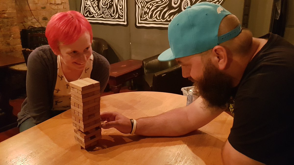 LallyBrews's tweet photo. Very much fun with a dash of shenanigans, cheers @WildWeatherAles safe home #Westy12 #DeadlySeriousJenga #HowLowCanYouGo #OhYeahWeMadeABeerAsWell https://t.co/wGah1MOVFI