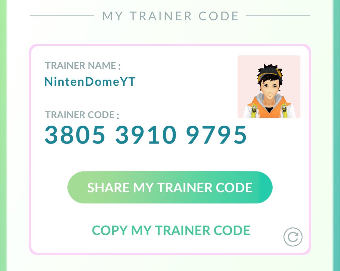 NintenDome on X: Let's be friends in Pokémon GO! My Trainer Code
