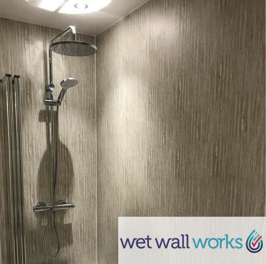 WetWallWorks's tweet photo. Our Driftwood 250mm panels are super stylish, super easy to install and super durable at 8mm thick 💃🏼 this picture is actually from one of our team's own bathrooms so you know it's good 😏 come see us over the weekend or pop on the website to kickstart your new bathroom 🎉 https://t.co/TXnK64D30m