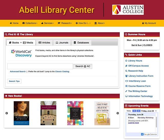 ac_lib's tweet image. Changes are afoot with our website - stay tuned for a refreshed look! #ac_library #summerproject #austincollege #roonation #librariesofinstagram #librariesofig #acltw ift.tt/2lwbU69