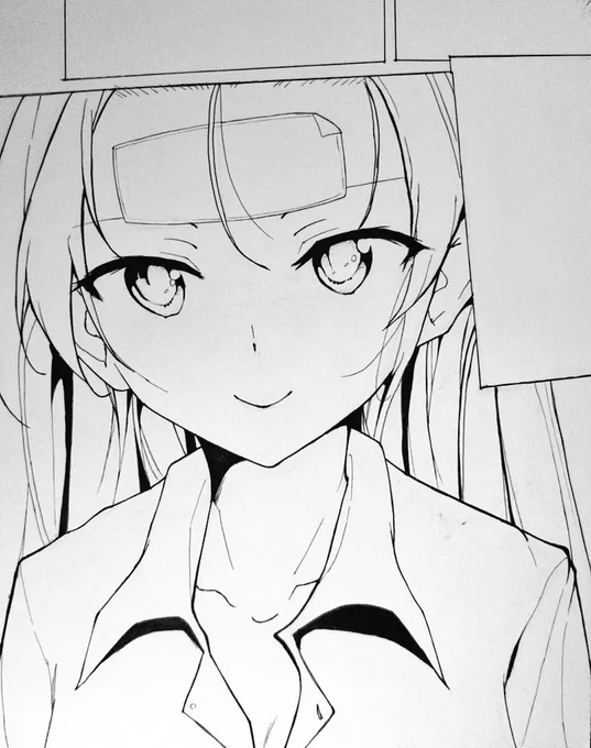 漫画模写練習17ページ目。#模写 
どーしても線が綺麗に引けない 