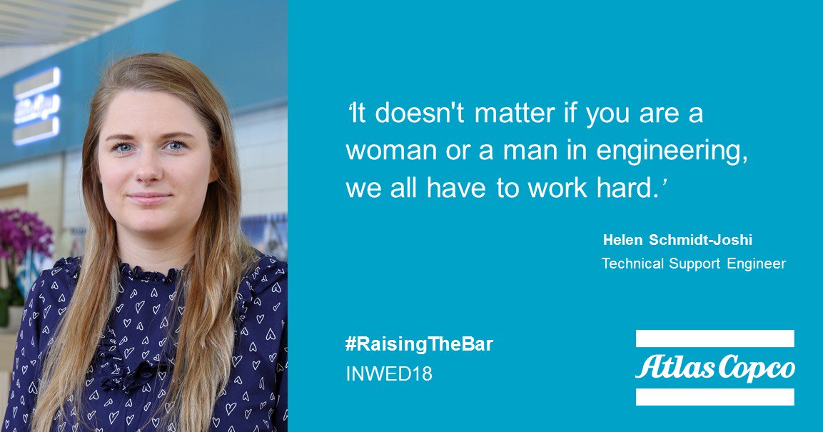 AtlasCopcoUKIRE's tweet photo. Helen is an integral part of the Technical Support team - recognising that hard work is key to success regardless of gender.
#insideatlascopco #INWED18 #RaisingTheBar #engineering https://t.co/50ZweKfhB3