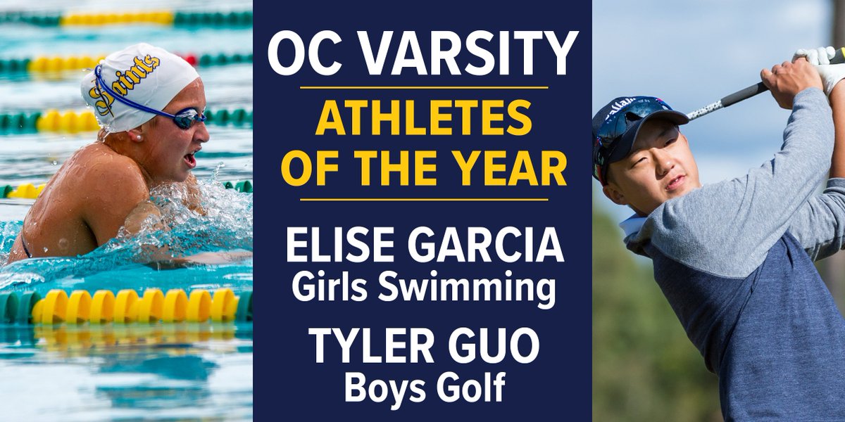 Senior Elise Garcia was named the OC Register's OC Varsity Girls Swimming Athlete of the Year. Junior Tyler Guo was named the OC Register's OC Varsity Boys Golf Athlete of the Year. "Jesus is before all things, and in Him all things hold together." Colossians 1:17