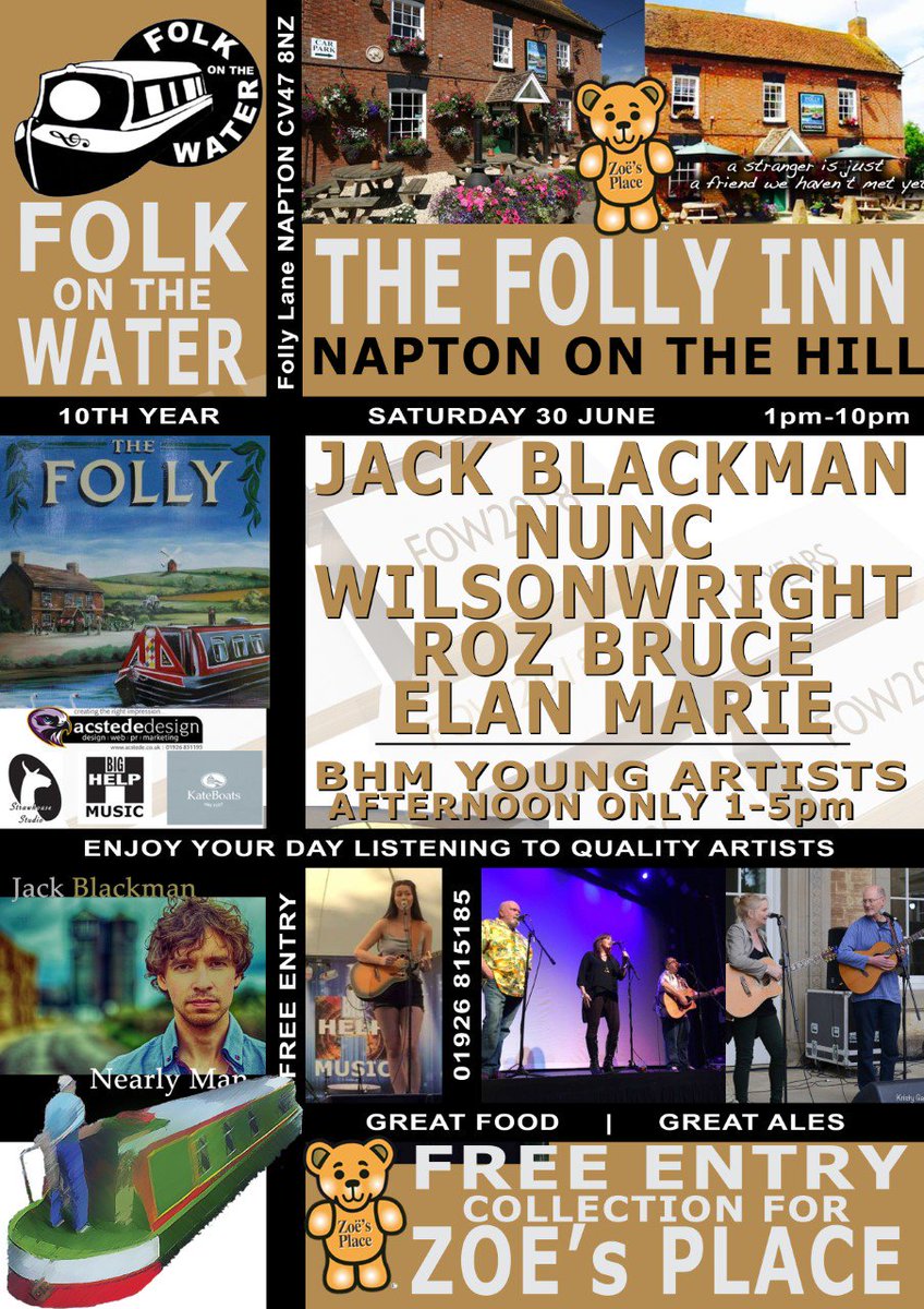 #realpub #folkonthewater #zoesplace #naptoncidery Folk on the Water supports Zoe's Place in Coventry helping them to provide palliative, respite and end of life care to babies and infants.  This event is FREE ENTRY to all so please also come along and support this amazing place x