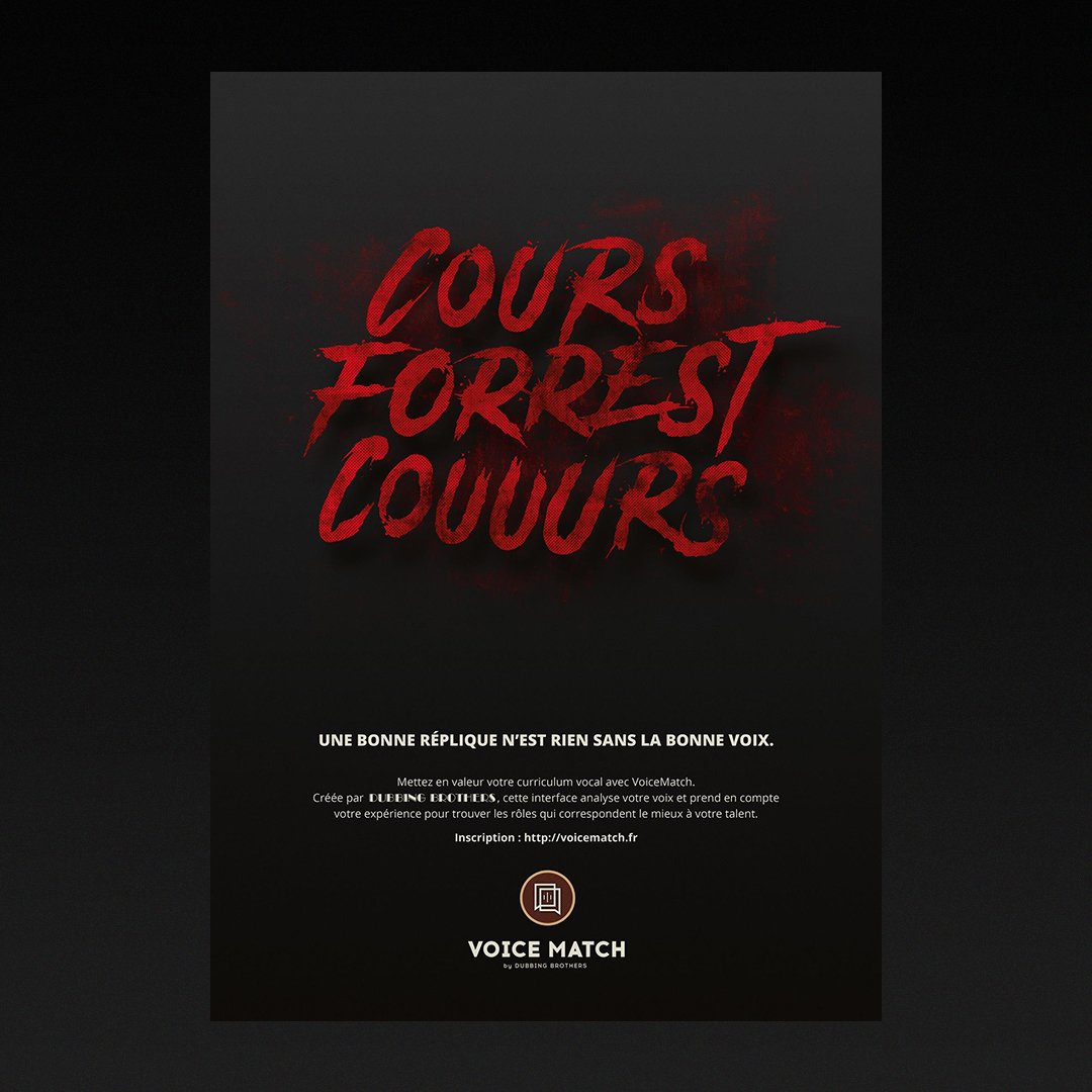 SoixanteSeize's tweet photo. Identité et campagne de promotion pour Voice Match, le nouvel outil interne de @dubbingbrothers : 
"Une bonne réplique n'est rien sans la bonne voix"

#branding #identity https://t.co/EXUeLQBInj