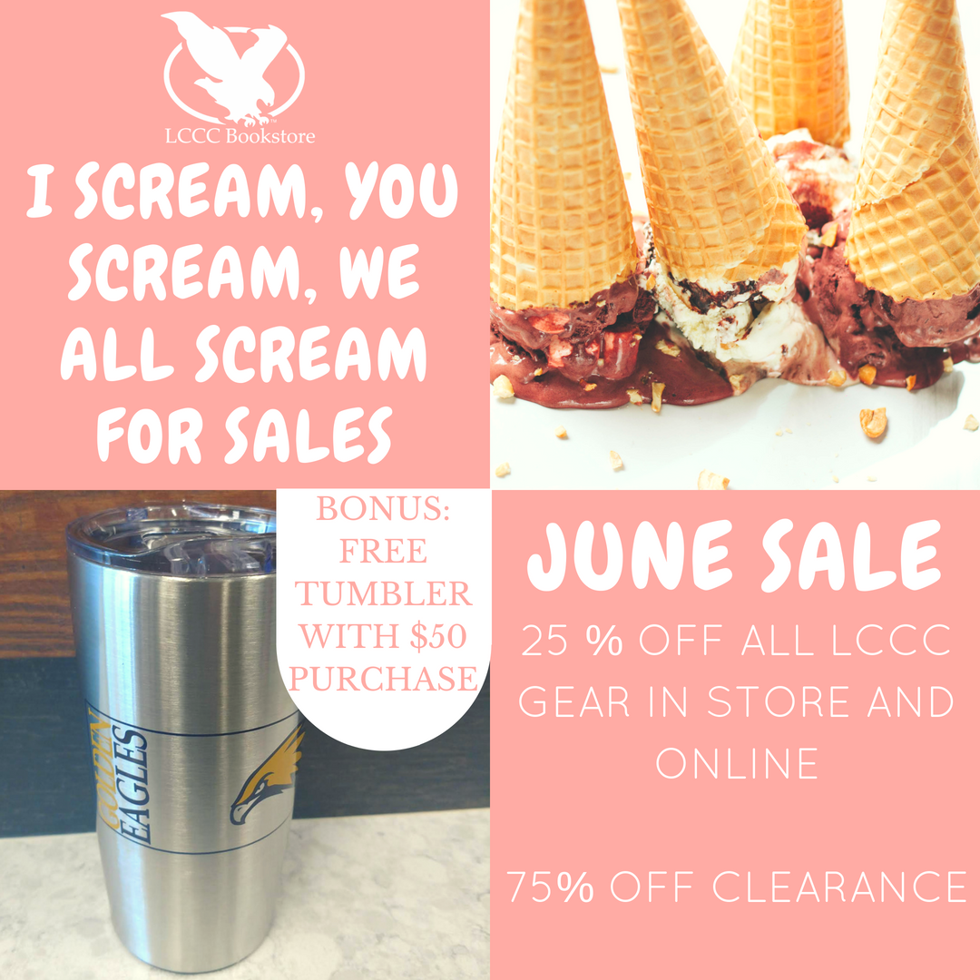 LCCC_Bookstore's tweet photo. Here is today's Trivia Question!  Don't forget about our amazing sale happening right now at the store.  This sale is also available on our website which includes free domestic shipping with a purchase over $50.00! https://t.co/b8lgAy2XYC