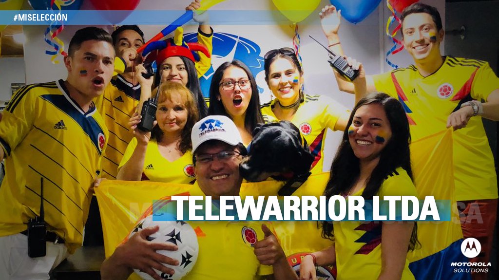 MotoPartnerLACR's tweet photo. ¡Qué equipazo @TELEWARRIOR! Nuestros partners de Telewarrior explotan con su selección "cafetera". #MiSelección es Colombia y aquí está el apoyo de Telewarrior! https://t.co/ZcDTse5kBw