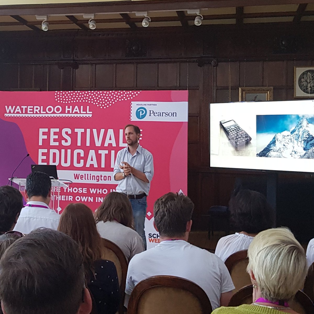 Our very own <a href="/HFletcherWood/">Harry Fletcher-Wood</a> bringing lots of examples from his own teaching (both good and bad!) into his talk at #EducationFest on responsive teaching <a href="/ifteaching/">IfT</a>