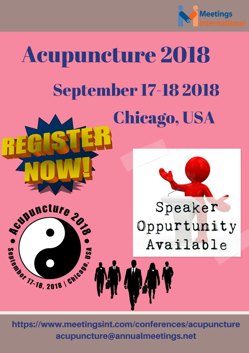 acupunctureCon's tweet photo. We are offering #Flat_50% #discount on #Speaker as well #delegate #registration.
#Grab the #opportunity before it’s too late!!
Visit: https://t.co/q44sWIul1Q 
Send your queries to acupuncture@annualmeetings.net
#Acupuncture #Meetingsint #International_Conference #Chicago #USA https://t.co/fy3909xQyl